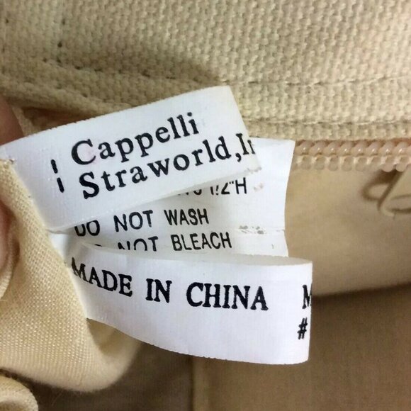 Cappelli Straworld Straw Tote Handbag With Beaded Design & Shell Accents - Picture 8 of 10